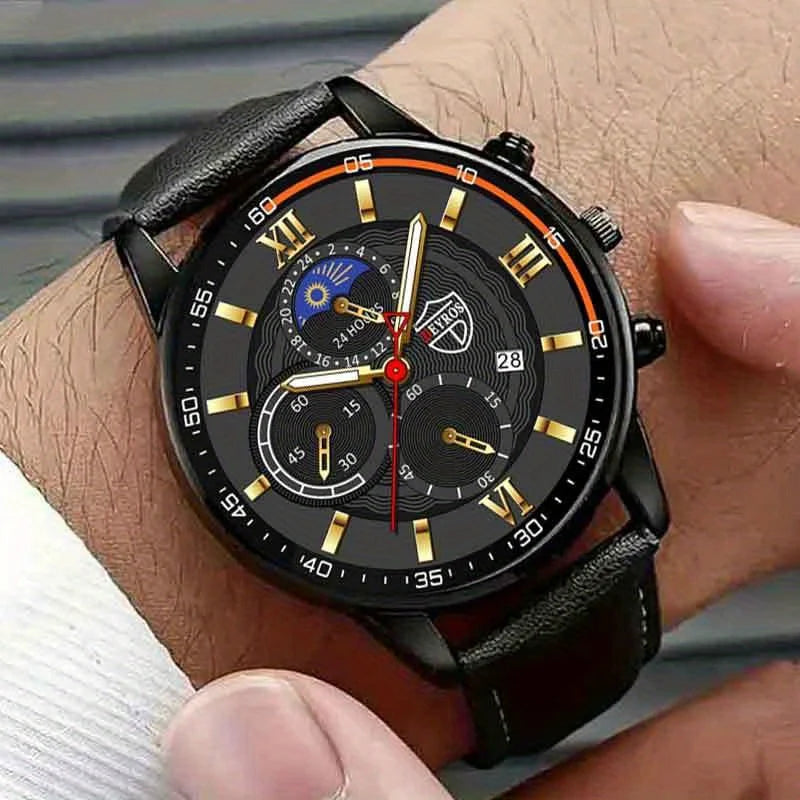 Mystery Box Random 3 Pieces Surprise Box Men's Fashion Round Watch Male Quartz Watch  Suitable for Daily Casual Wear Ideal Gift