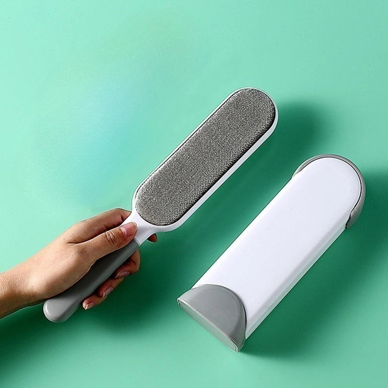 Double-Sided Manual Pet Hair Remover Brush Reusable Anti-Static Lint Fur Shaver Ergonomic Handle for Clothes Bedding Sofa