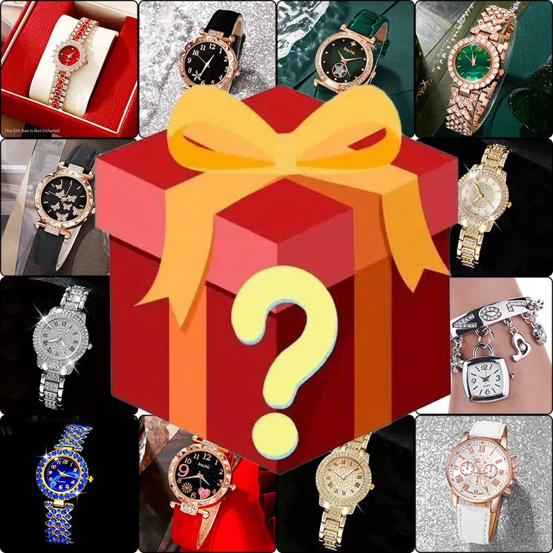 1pc，Surprise mystery box with a 100% winning rate, randomly containing one of the men's watches displayed in the image. This is#