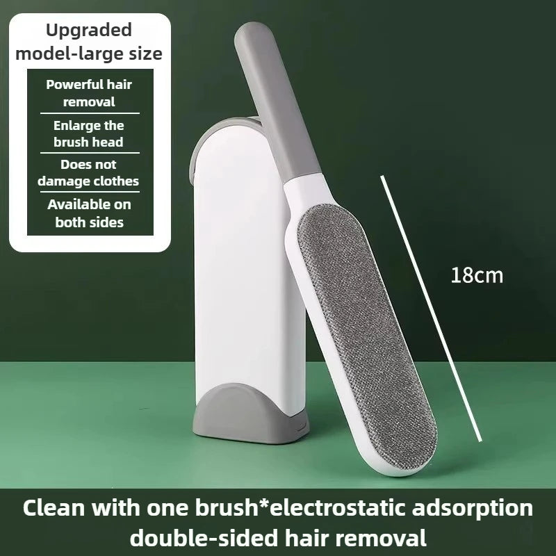 Double-Sided Manual Pet Hair Remover Brush Reusable Anti-Static Lint Fur Shaver Ergonomic Handle for Clothes Bedding Sofa