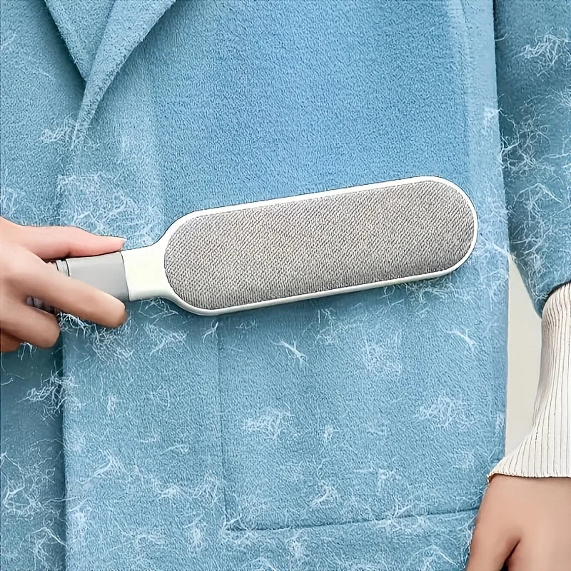Double-Sided Manual Pet Hair Remover Brush Reusable Anti-Static Lint Fur Shaver Ergonomic Handle for Clothes Bedding Sofa